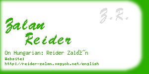 zalan reider business card